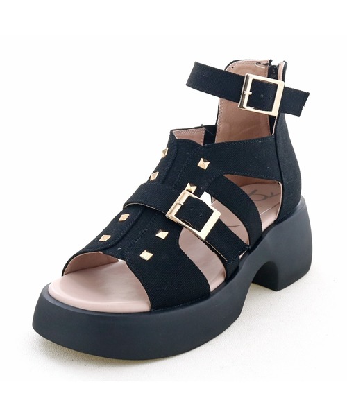 byあしながおじさん（バイアシナガオジサン）の「軽量│厚底グラディエーターサンダル　8710569（サンダル・レディース・ブラック系その他/ラベンダー/ブラック・L/S/M/LL）」の19枚目の写真