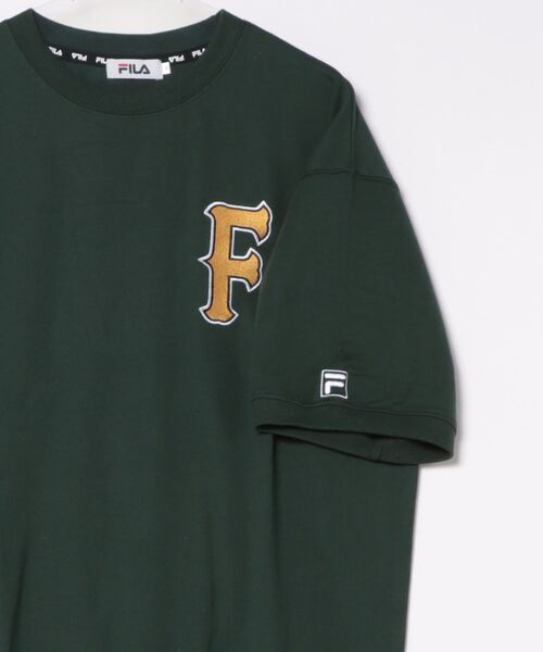 FILA（フィラ）の「FILA フィラ ブランド デザインロゴ ワッペン 刺繍 バックプリント ミニ裏毛 半袖 スウェット プルオーバー トレーナー（スウェット・メンズ・グリーン/ネイビー/グレー系/ブラック・LL/L/M）」の8枚目の写真