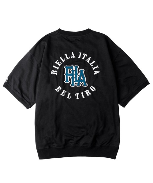 FILA（フィラ）の「FILA フィラ ブランド デザインロゴ ワッペン 刺繍 バックプリント ミニ裏毛 半袖 スウェット プルオーバー トレーナー（スウェット・メンズ・グリーン/ネイビー/グレー系/ブラック・LL/L/M）」の10枚目の写真