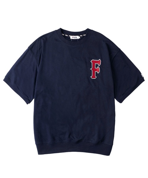 FILA（フィラ）の「FILA フィラ ブランド デザインロゴ ワッペン 刺繍 バックプリント ミニ裏毛 半袖 スウェット プルオーバー トレーナー（スウェット・メンズ・グリーン/ネイビー/グレー系/ブラック・LL/L/M）」の21枚目の写真
