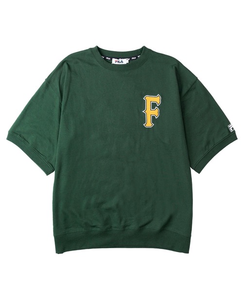 FILA（フィラ）の「FILA フィラ ブランド デザインロゴ ワッペン 刺繍 バックプリント ミニ裏毛 半袖 スウェット プルオーバー トレーナー（スウェット・メンズ・グリーン/ネイビー/グレー系/ブラック・LL/L/M）」の18枚目の写真
