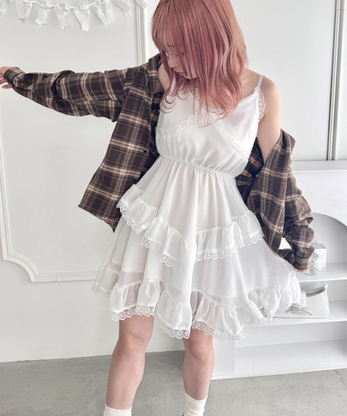 Loueme（ルエム）の「ランジェリーライクキャミワンピース（ワンピース・レディース・ブラック/ホワイト・FREE）」の13枚目の写真