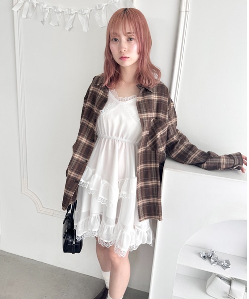 Loueme（ルエム）の「ランジェリーライクキャミワンピース（ワンピース・レディース・ブラック/ホワイト・FREE）」の10枚目の写真