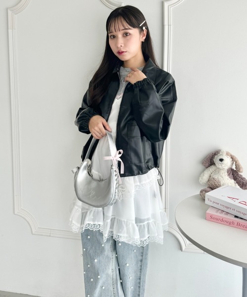 Loueme（ルエム）の「ランジェリーライクキャミワンピース（ワンピース・レディース・ブラック/ホワイト・FREE）」の3枚目の写真