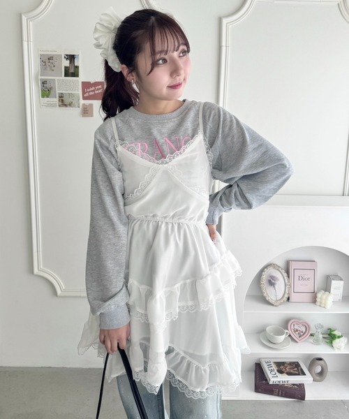 Loueme（ルエム）の「ランジェリーライクキャミワンピース（ワンピース・レディース・ブラック/ホワイト・FREE）」の17枚目の写真