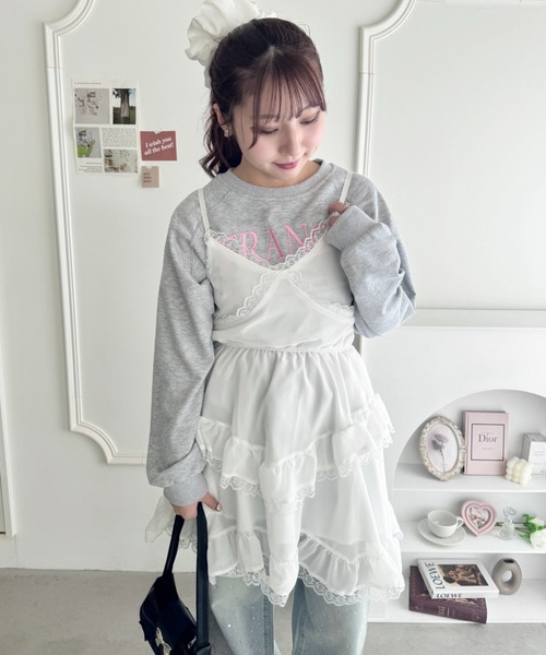 Loueme（ルエム）の「ランジェリーライクキャミワンピース（ワンピース・レディース・ブラック/ホワイト・FREE）」の16枚目の写真