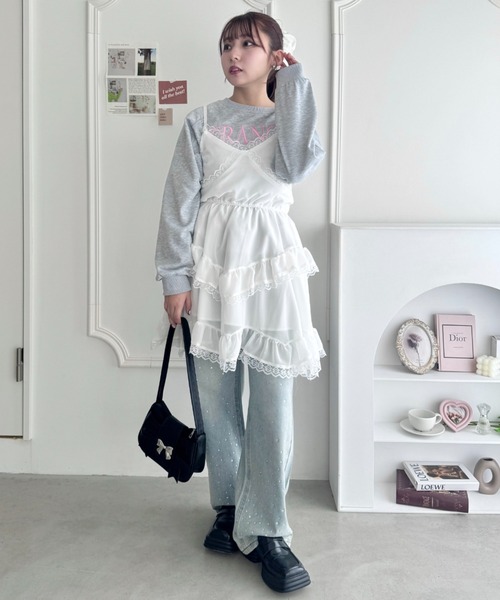 Loueme（ルエム）の「ランジェリーライクキャミワンピース（ワンピース・レディース・ブラック/ホワイト・FREE）」の19枚目の写真