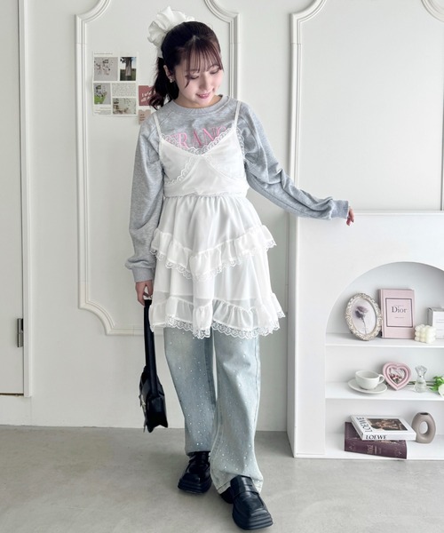 春服 バレエコア USA製 キャミソール ワンピース 古着 一点もの