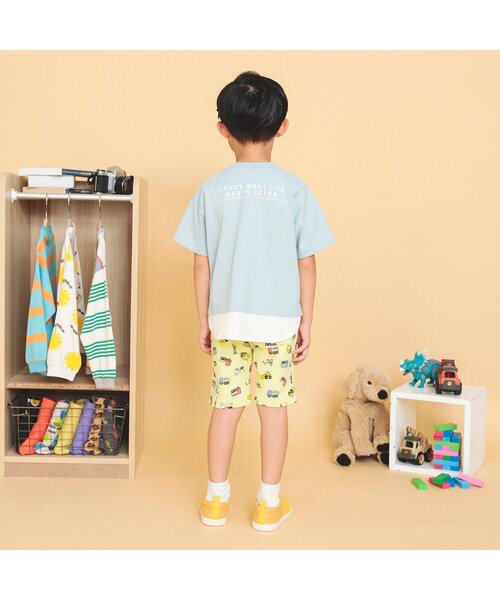 BREEZE（ブリーズ）の「WEB限定 DAISUKI ハーフパンツ（その他パンツ・キッズ・イエロー/オレンジ/ネイビー/ラベンダー/ライトインディゴブルー/チャコール/チェック/ブルー/オフホワイト/グリーン/レインボー/ライム/レッド/ブラウン/ピンク/キャメル/ブラック/アイボリー・80/70/100/110/90/120/130）」の19枚目の写真