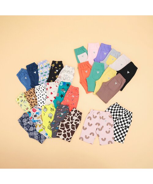 BREEZE（ブリーズ）の「WEB限定 DAISUKI ハーフパンツ（その他パンツ・キッズ・イエロー/オレンジ/ネイビー/ラベンダー/ライトインディゴブルー/チャコール/チェック/ブルー/オフホワイト/グリーン/レインボー/ライム/レッド/ブラウン/ピンク/キャメル/ブラック/アイボリー・80/70/100/110/90/120/130）」の20枚目の写真