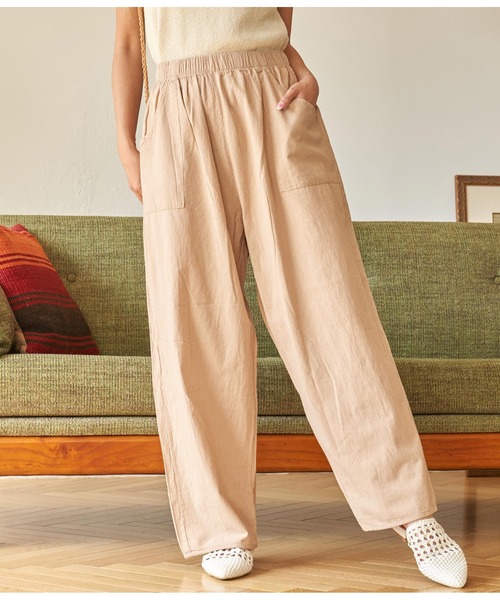 anap mimpi（アナップミンピ）の「ユッタリ ワイド シェフパンツ（その他パンツ・レディース・ベージュ/ブラック・FREE）」の5枚目の写真