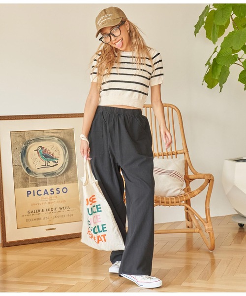 anap mimpi（アナップミンピ）の「ユッタリ ワイド シェフパンツ（その他パンツ・レディース・ベージュ/ブラック・FREE）」の17枚目の写真