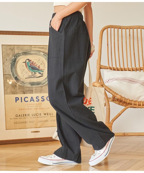 anap mimpi（アナップミンピ）の「ユッタリ ワイド シェフパンツ（その他パンツ・レディース・ベージュ/ブラック・FREE）」の15枚目の写真