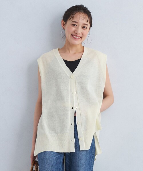 楽天市場】ジレ レディースレ 春 秋 ベスト トップス Vネック