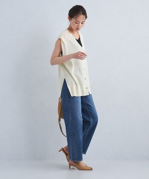 green label relaxing(グリーンレーベルリラクシング)の「フォルム シアー ジレ ベスト -ウォッシャブル-(ベスト・レディース・ワインレッド/ブラック/オフホワイト・FREE)」の10枚目の写真