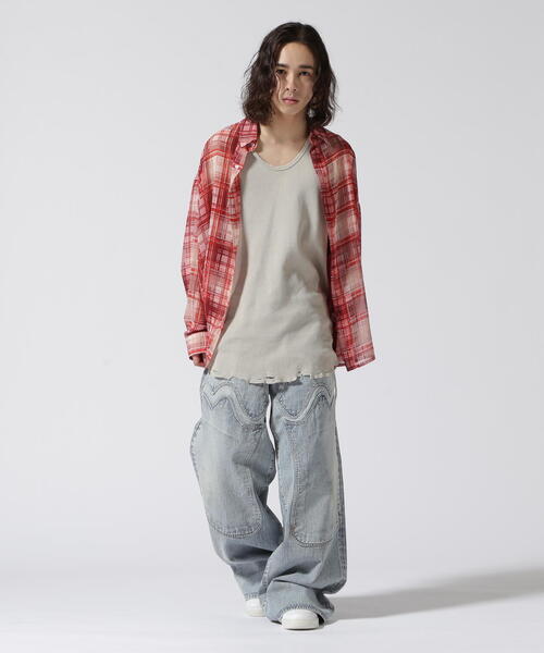 WHITELAND（ホワイトランド）の「WHITELAND/ホワイトランド/SIFFON CHECK SHIRTS（シャツ/ブラウス・メンズ・レッド/モスグリーン・F）」の9枚目の写真