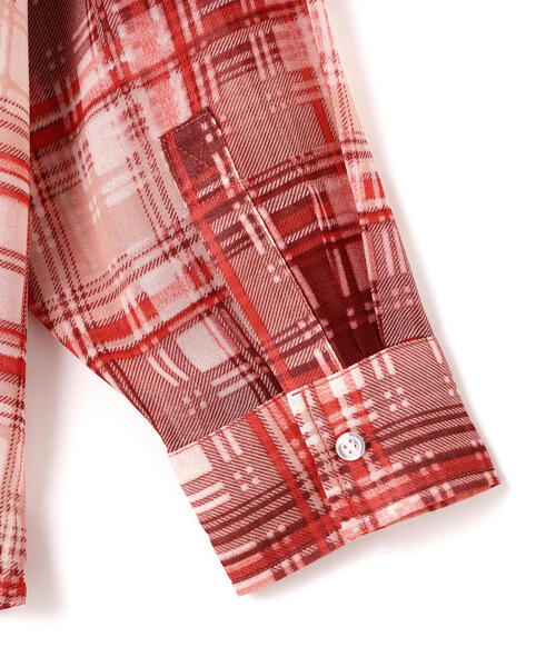 WHITELAND（ホワイトランド）の「WHITELAND/ホワイトランド/SIFFON CHECK SHIRTS（シャツ/ブラウス・メンズ・レッド/モスグリーン・F）」の6枚目の写真