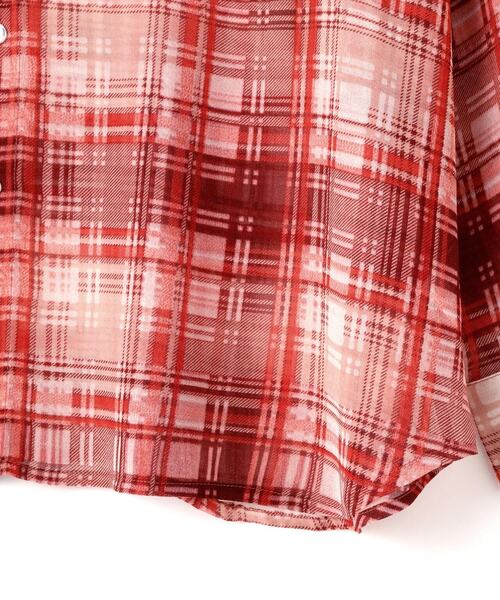 WHITELAND（ホワイトランド）の「WHITELAND/ホワイトランド/SIFFON CHECK SHIRTS（シャツ/ブラウス・メンズ・レッド/モスグリーン・F）」の4枚目の写真