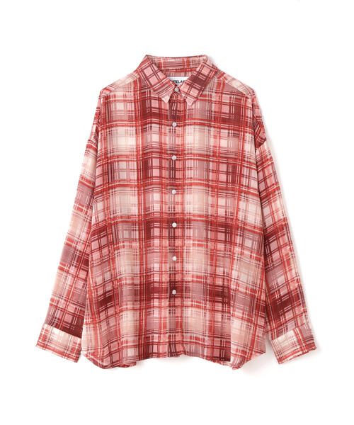 WHITELAND（ホワイトランド）の「WHITELAND/ホワイトランド/SIFFON CHECK SHIRTS（シャツ/ブラウス・メンズ・レッド/モスグリーン・F）」の2枚目の写真