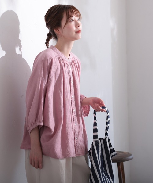 soulberry（ソウルベリー）の「soulberryのナツシャツ（シャツ/ブラウス・レディース・オフホワイト/ブラック/ネイビー系/ピンク・LL/L/M/4L/3L）」の4枚目の写真