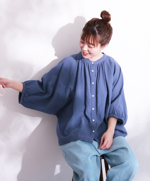 soulberry（ソウルベリー）の「soulberryのナツシャツ（シャツ/ブラウス・レディース・オフホワイト/ブラック/ネイビー系/ピンク・LL/L/M/4L/3L）」の7枚目の写真