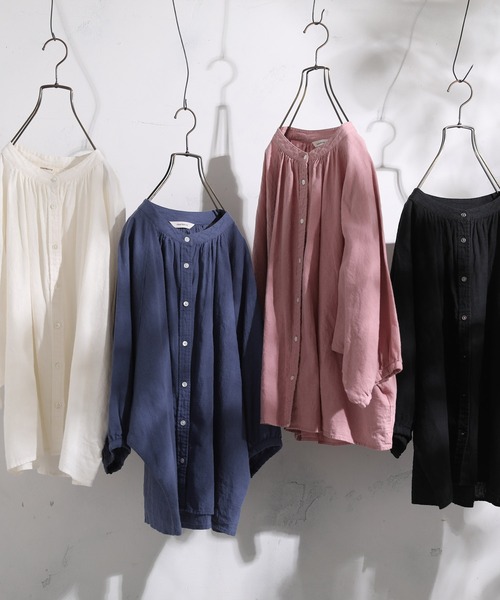 soulberry（ソウルベリー）の「soulberryのナツシャツ（シャツ/ブラウス・レディース・オフホワイト/ブラック/ネイビー系/ピンク・LL/L/M/4L/3L）」の10枚目の写真