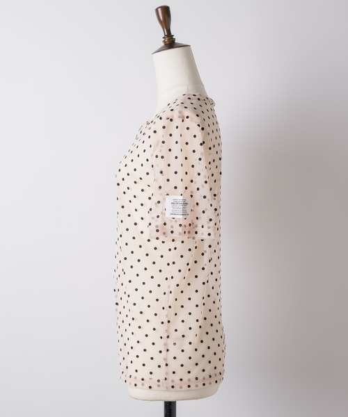 VIOLETTA（ヴィオレッタ）の「ドットチュールTシャツ（Tシャツ/カットソー・レディース・ベージュ/ブラック・FREE）」の22枚目の写真