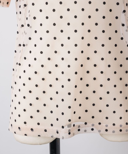 VIOLETTA（ヴィオレッタ）の「ドットチュールTシャツ（Tシャツ/カットソー・レディース・ベージュ/ブラック・FREE）」の14枚目の写真