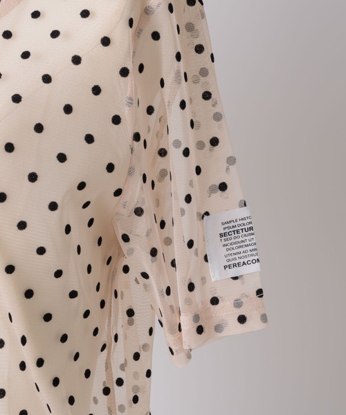 VIOLETTA（ヴィオレッタ）の「ドットチュールTシャツ（Tシャツ/カットソー・レディース・ベージュ/ブラック・FREE）」の15枚目の写真