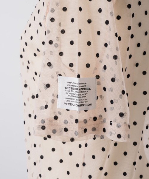 VIOLETTA（ヴィオレッタ）の「ドットチュールTシャツ（Tシャツ/カットソー・レディース・ベージュ/ブラック・FREE）」の16枚目の写真