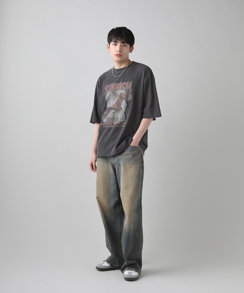MSG(エムエスジー)の「Buyer's Select/天竺ピグメントブリントクルーネック半袖Tシャツ/ワシモチーフプリント(Tシャツ/カットソー・メンズ・ブラック/ブラウン系・M/L)」の6枚目の写真