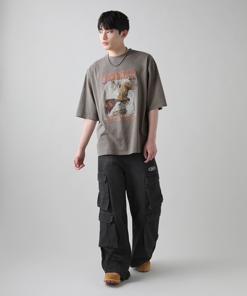 MSG(エムエスジー)の「Buyer's Select/天竺ピグメントブリントクルーネック半袖Tシャツ/ワシモチーフプリント(Tシャツ/カットソー・メンズ・ブラック/ブラウン系・M/L)」の13枚目の写真