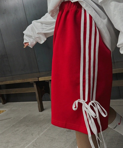 ROGER AND RAW（ロジャーアンドロウ）の「サイドラインリボンジャージパンツ（その他パンツ・レディース・レッド/ネイビー・FREE）」の7枚目の写真