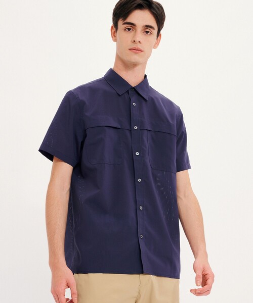 AIGLE（エーグル）の「吸水速乾 抗菌防臭加工 ユーティリティ半袖シャツ RP（シャツ/ブラウス・メンズ・ライトブルー/ホワイト/ネイビー・L/S/M/XL）」の14枚目の写真