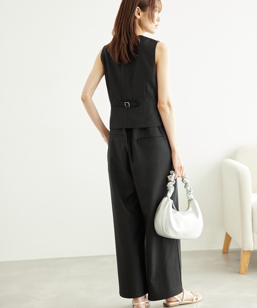 ROPE' PICNIC（ロペピクニック）の「シャークスキンジレベスト/セットアップ対応（ベスト・レディース・ブラック系その他/チャコールグレー・38）」の6枚目の写真