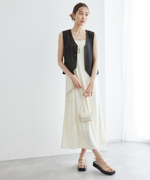 ROPE' PICNIC（ロペピクニック）の「シャークスキンジレベスト/セットアップ対応（ベスト・レディース・ブラック系その他/チャコールグレー・38）」の10枚目の写真