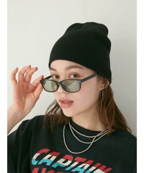 Ungrid(アングリッド)の「スクエアカラーレンズサングラス(サングラス・レディース・ブラック・FREE)」の2枚目の写真