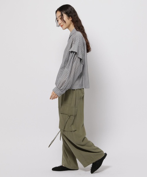 niko and...（ニコアンド）の「プレミアムローンワイドシャツ（シャツ/ブラウス・レディース・パープル/グリーン/ホワイト/グレー・LONG/SHORT）」の15枚目の写真