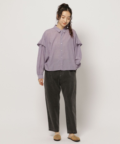 niko and...（ニコアンド）の「プレミアムローンワイドシャツ（シャツ/ブラウス・レディース・パープル/グリーン/ホワイト/グレー・LONG/SHORT）」の18枚目の写真