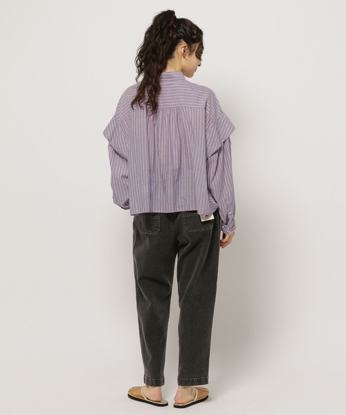 niko and...（ニコアンド）の「プレミアムローンワイドシャツ（シャツ/ブラウス・レディース・パープル/グリーン/ホワイト/グレー・LONG/SHORT）」の5枚目の写真