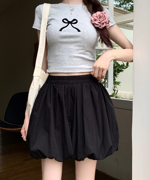 本日限定　SIIILON バルーンシルエット ショートパンツ バルーンショートパンツ(ブラック) | Syell Raffiné