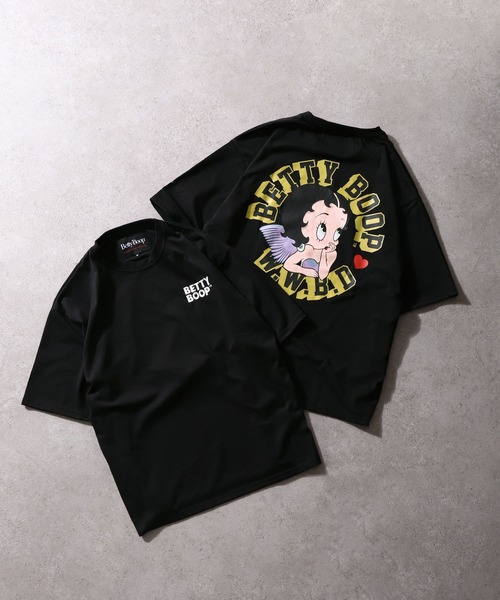 BETTY BOOP(ベティ・ブープ)の「【BETTY BOOP】 ハーフスリーブ ビッグシルエット バックプリント Tシャツ(Tシャツ/カットソー・レディース・オートミール/ホワイト/ダークグリーン/ブラック・MEDIUM/LARGE/X-LARGE)」の3枚目の写真
