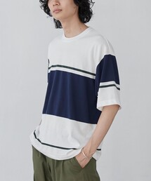 ジャガードメッシュ切替えTシャツ