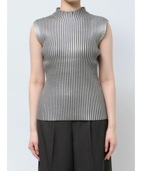 LAGUNAMOON（ラグナムーン）の「フォイルリブニットプルオーバー（ニット/セーター・レディース・ブラック/シルバー/ゴールド・FREE）」の5枚目の写真