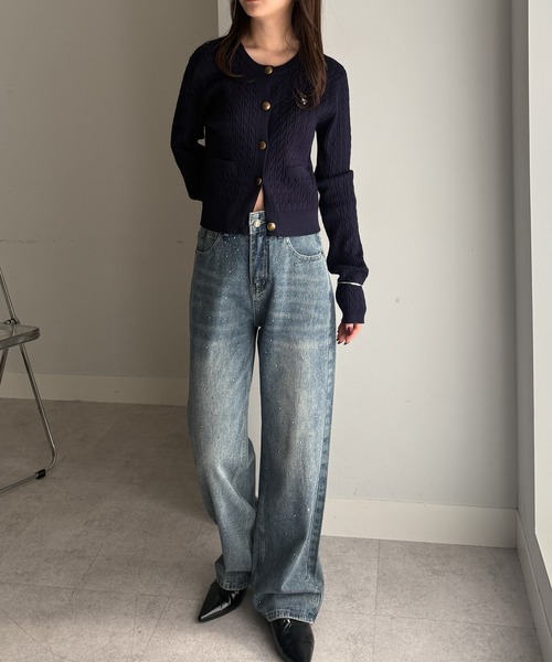 セール】【お気に入り1.4万突破/低身長/高身長サイズ】ラインストーン