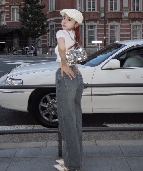 solleim（ソルレム）の「【お気に入り1.9万突破/低身長/高身長サイズ】ラインストーンヴィンテージセミワイドデニム（デニムパンツ・レディース・ブルー/ネイビー/インディゴブルー・S/M/L）」の17枚目の写真