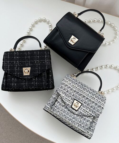 MAJESTIC LEGON(マジェスティックレゴン)の「パールチェーンクラシカルバッグ(ショルダーバッグ・レディース・ブラック系その他/ブラック系その他2/ブラック・FREE)」の19枚目の写真