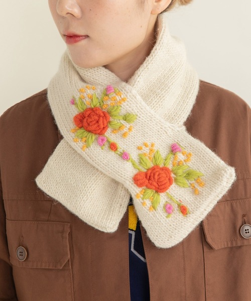 WEB別注】ネパールハンドニット 刺繍マフラー（マフラー）｜CHILD