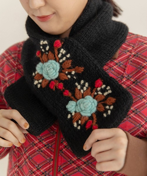WEB別注】ネパールハンドニット 刺繍マフラー（マフラー）｜CHILD