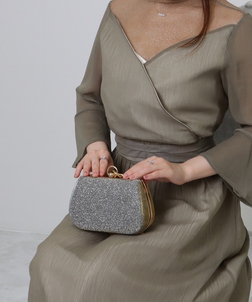 Lace Ladies(レースレディース)の「メタリック リング コンパクト がま口 ハンドバッグ(クラッチバッグ・レディース・グレー/シルバー/ブラック/ゴールド・FREE)」の16枚目の写真